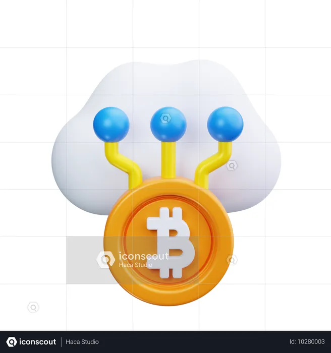 Nuvem bitcoin  3D Icon