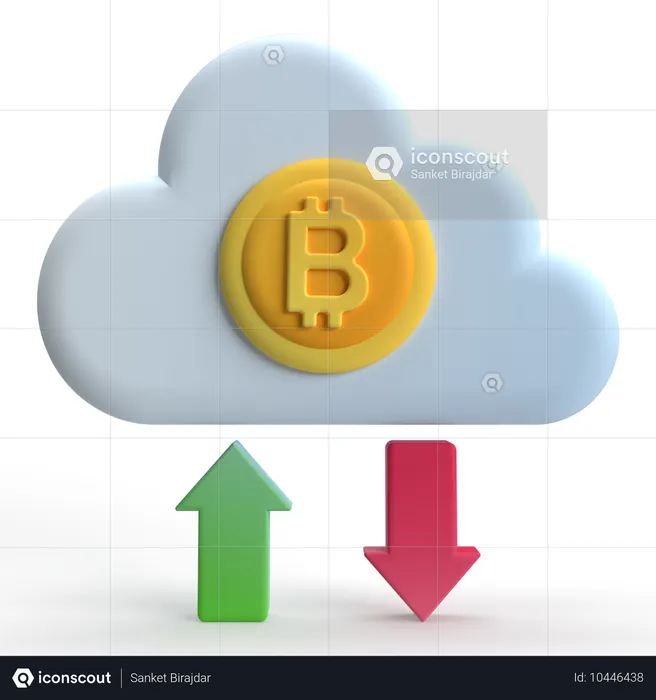 Nuvem bitcoin  3D Icon