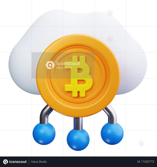 Nuvem bitcoin  3D Icon