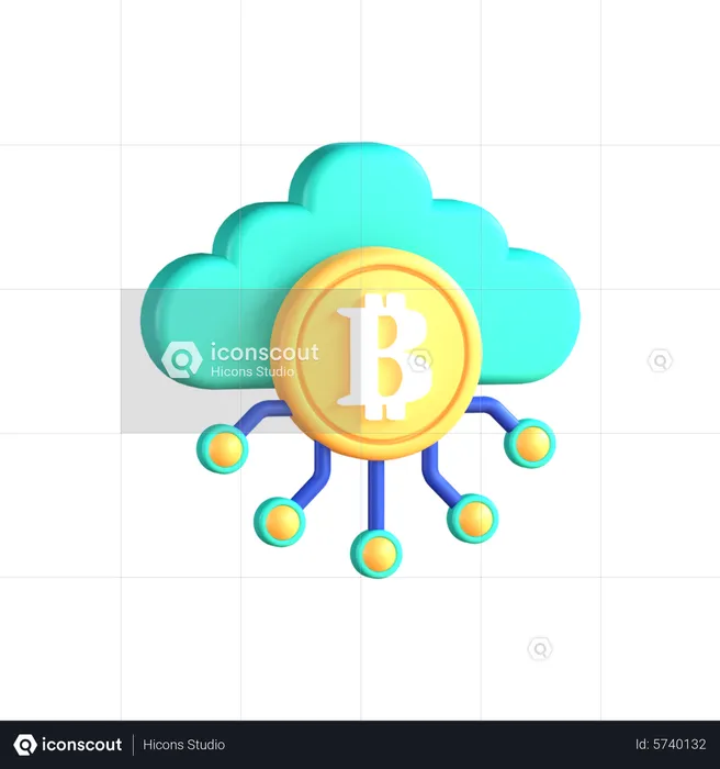 Nuvem bitcoin  3D Icon