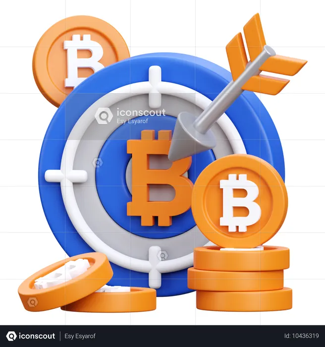 Objetivo de bitcoin  3D Icon