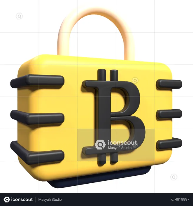 Bitcoin Padlock  3D Icon