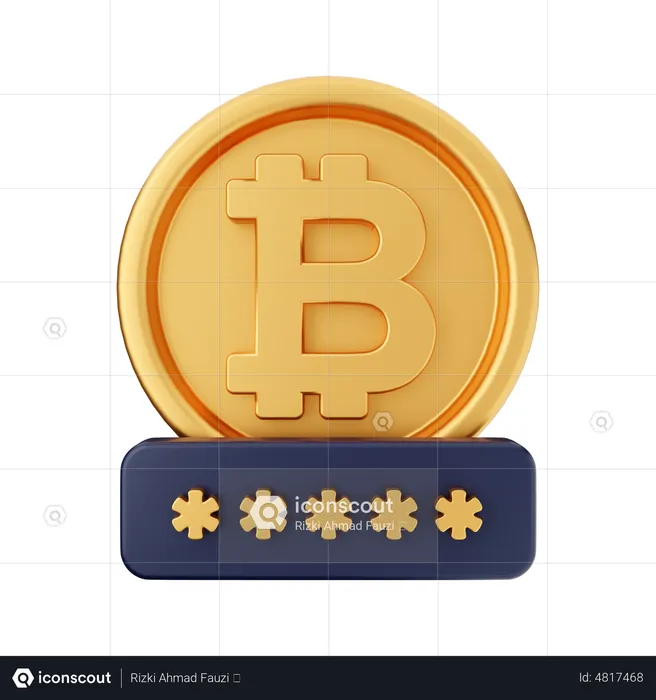Bitcoin-Passwort  3D Icon