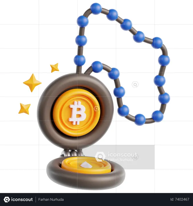Bitcoin Pendant  3D Icon
