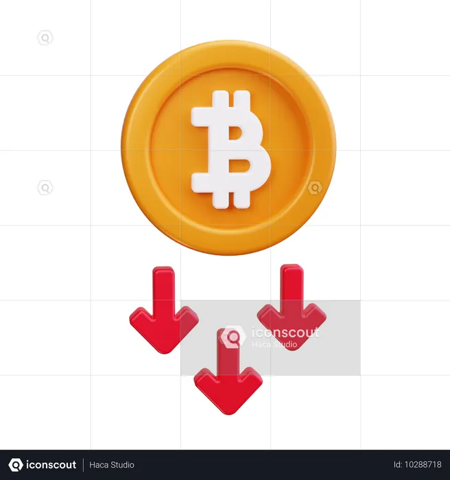 Perda de bitcoins  3D Icon