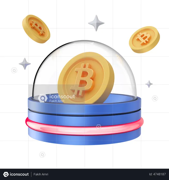 Pièces de monnaie bitcoin  3D Illustration