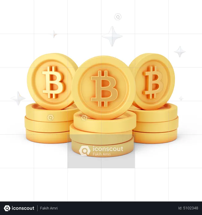 Pièces de monnaie bitcoin  3D Icon