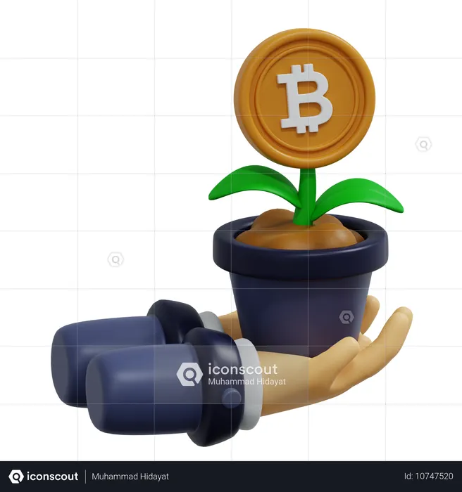 ビットコインプラント  3D Icon