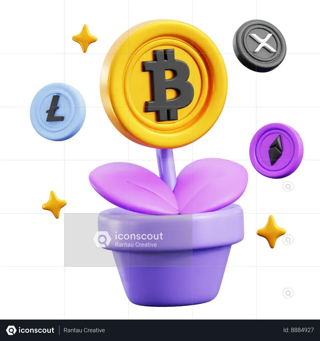 Bitcoin plant  3D Icon