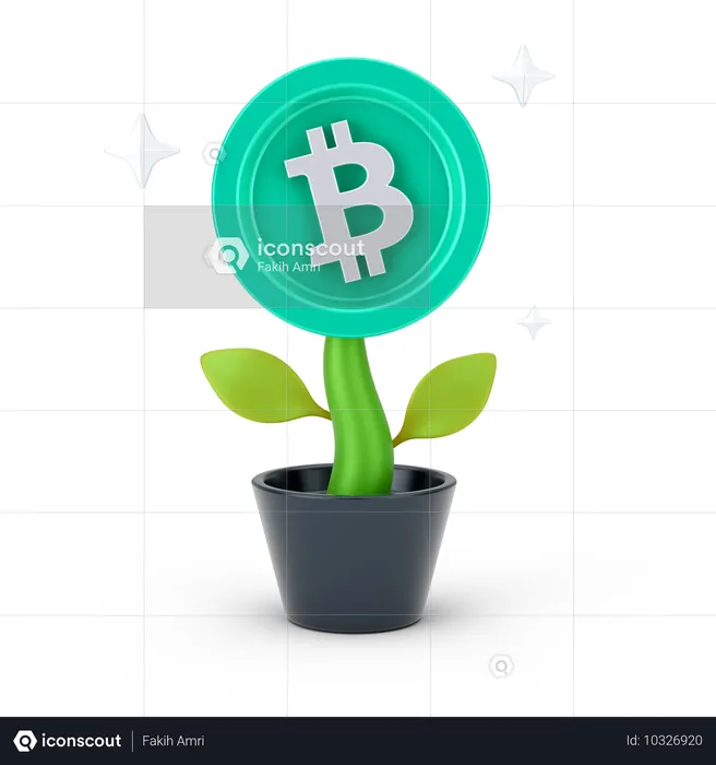 Planta de bitcoin  3D Icon