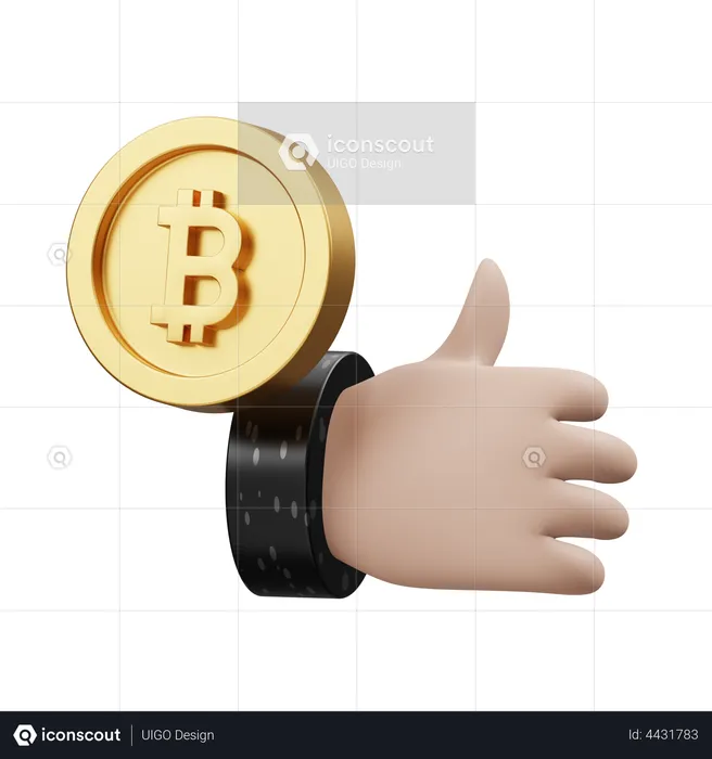 Bitcoin Positive  3D Illustration