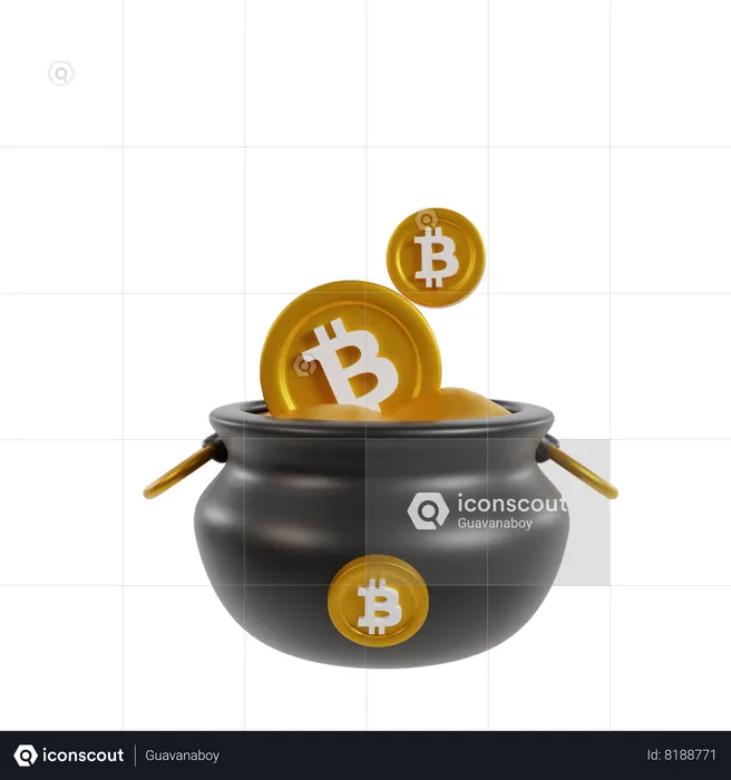 Bitcoin Pot  3D Icon