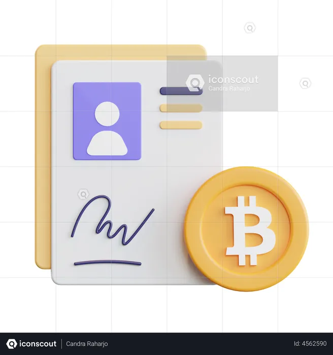 Bitcoin Privacy Contract  3D Illustration