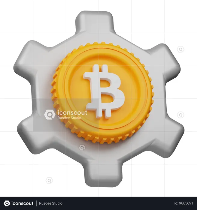 Bitcoin Process  3D Icon