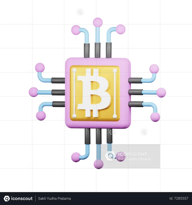 Bitcoin Processor  3D Icon