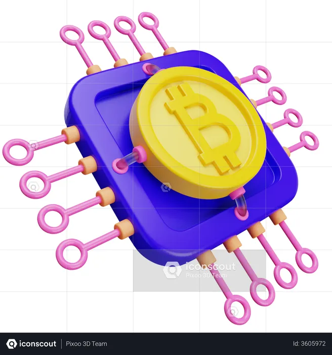 Bitcoin Processor  3D Illustration