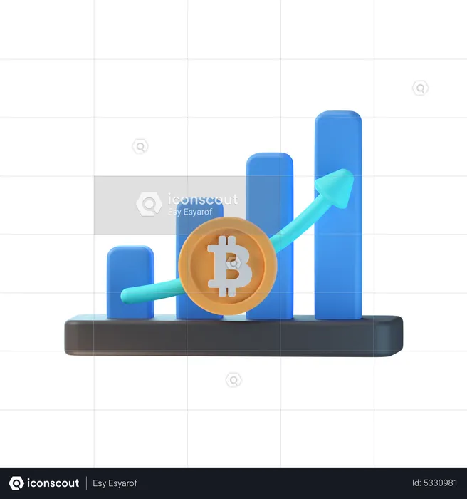 Bitcoin-Gewinndiagramm  3D Icon