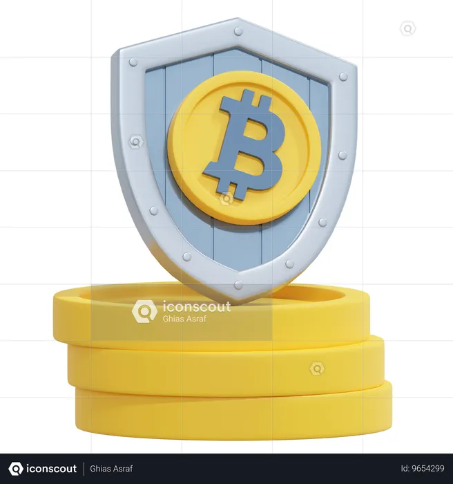 ビットコイン保護  3D Icon