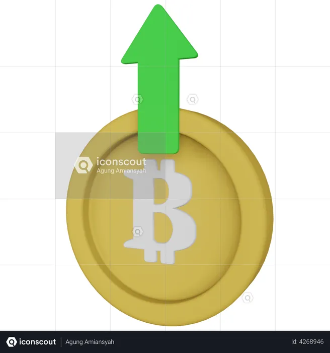 Bitcoin Rate Up  3D Illustration