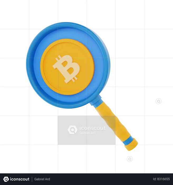 Recherche de bitcoins  3D Icon