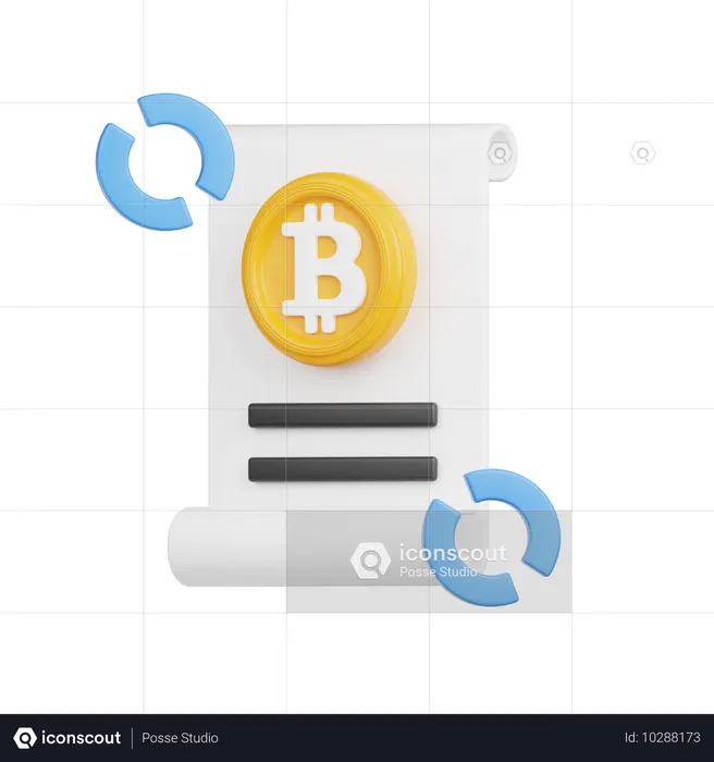 Bitcoin-Rechnung  3D Icon