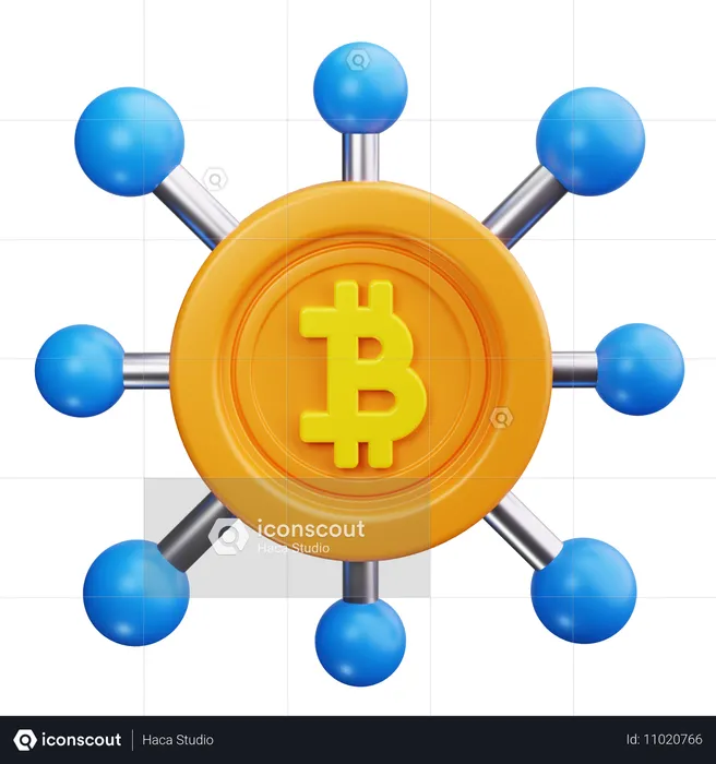 Rede Bitcoin  3D Icon