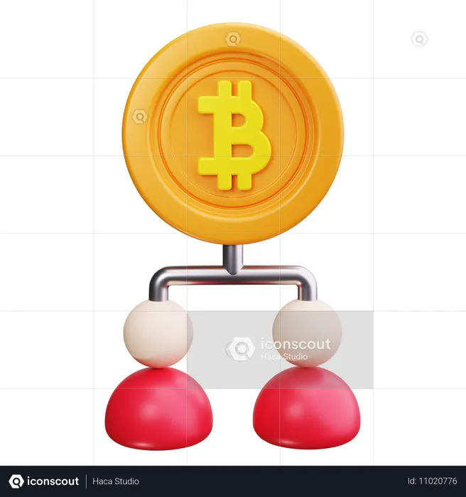 Rede Bitcoin  3D Icon