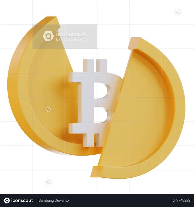 Bitcoin réduit de moitié  3D Icon