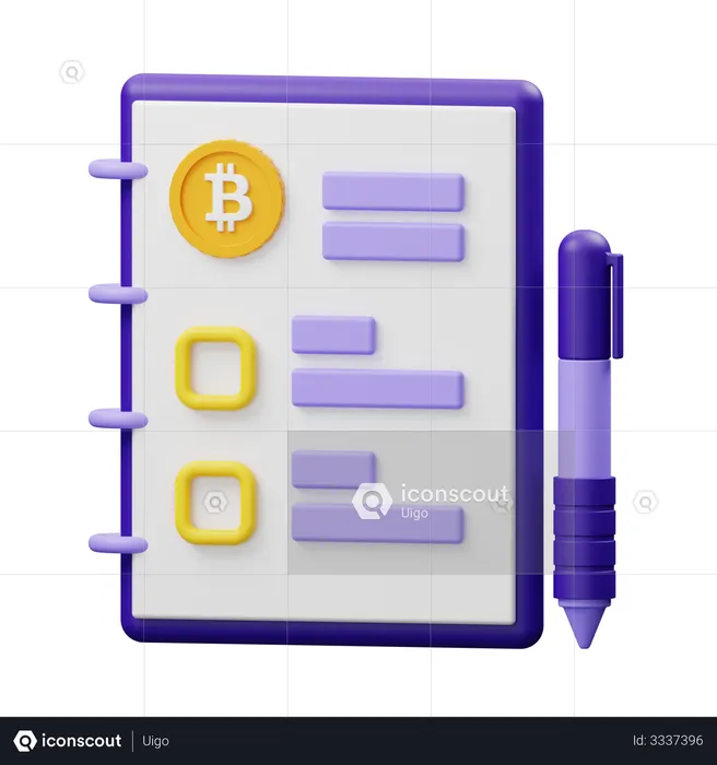 Bitcoin Report  3D Illustration