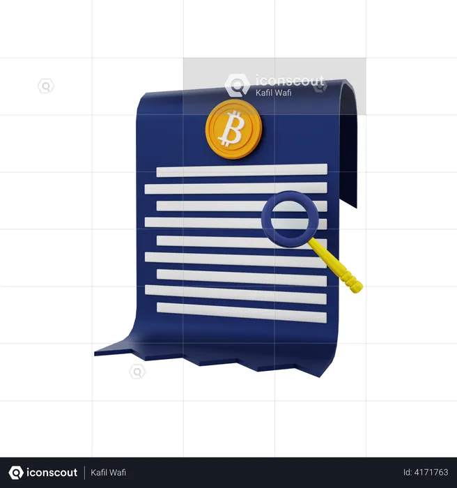 Bitcoin report analysis  3D Illustration