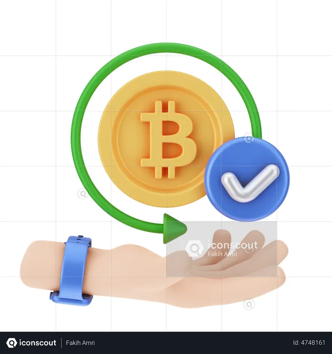 Bitcoin-Rückerstattung genehmigt  3D Illustration