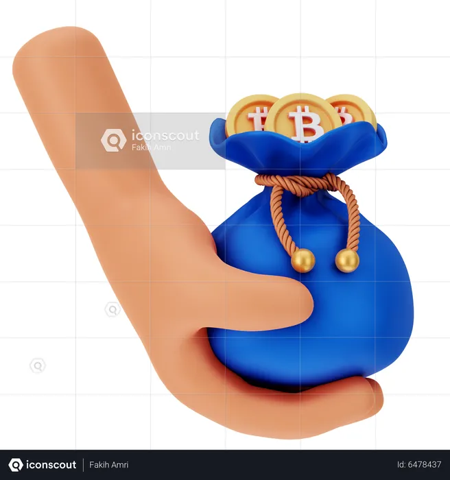 Bitcoin Sack  3D Icon