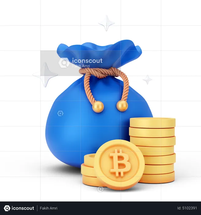 Bitcoin Sack  3D Icon