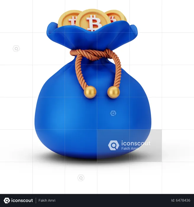 Bitcoin Sack  3D Icon