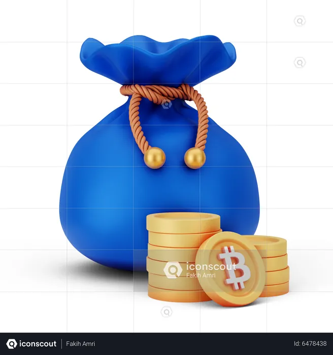 Bitcoin Sack  3D Icon