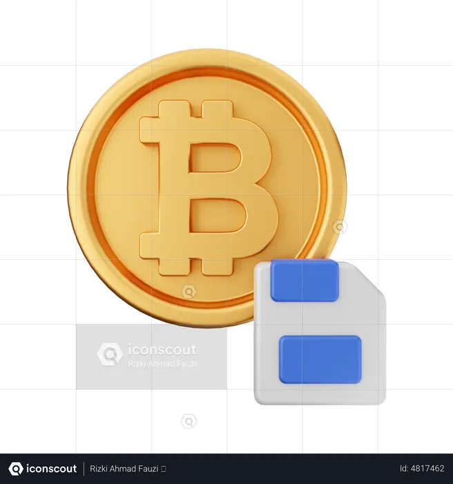 Bitcoin Save  3D Icon