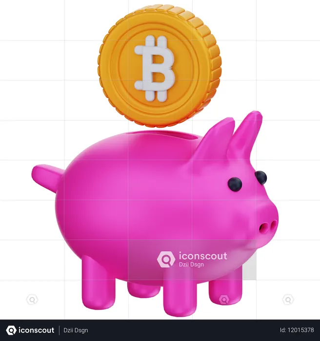 Bitcoin Saving  3D Icon