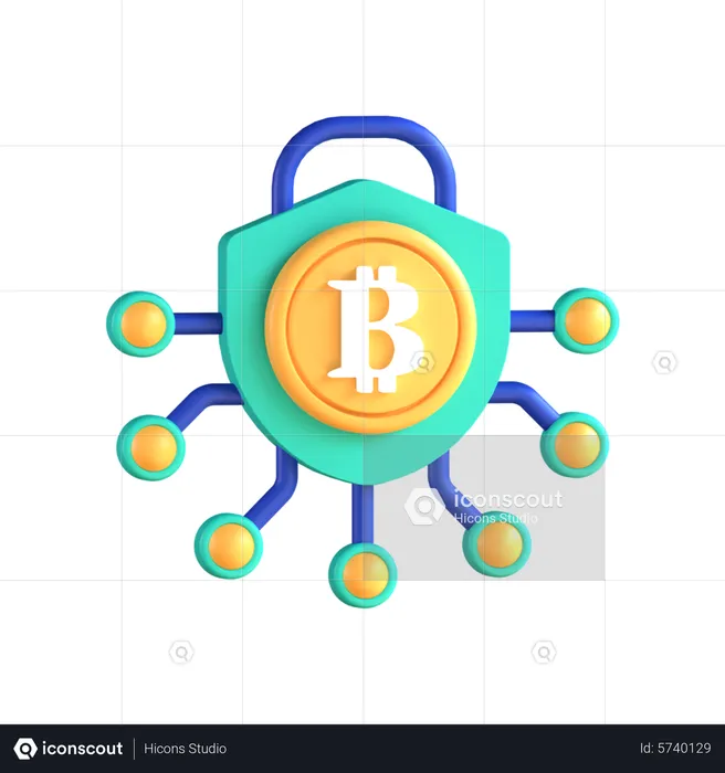 Bitcoin-Schild  3D Icon