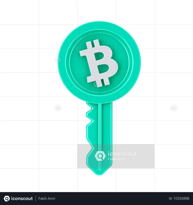 Bitcoin-Schlüssel  3D Icon