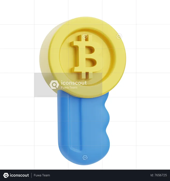 Bitcoin-Schlüssel  3D Icon