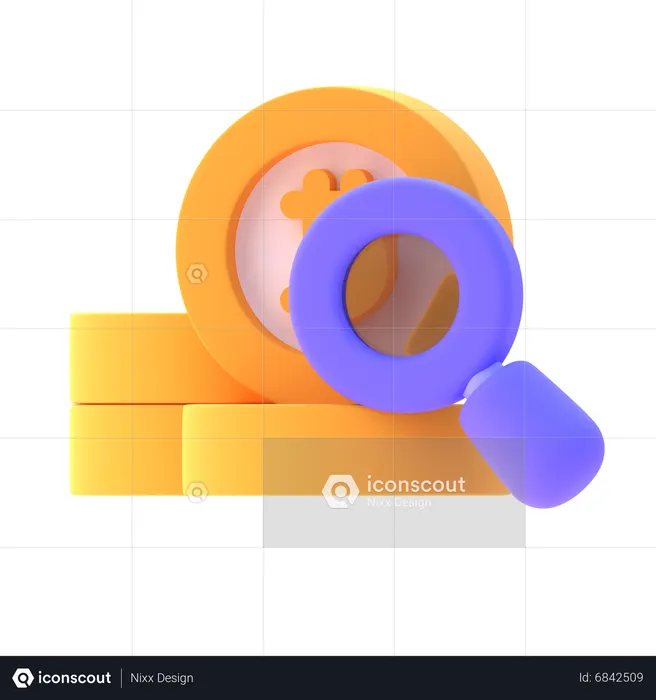 Bitcoin Search  3D Icon