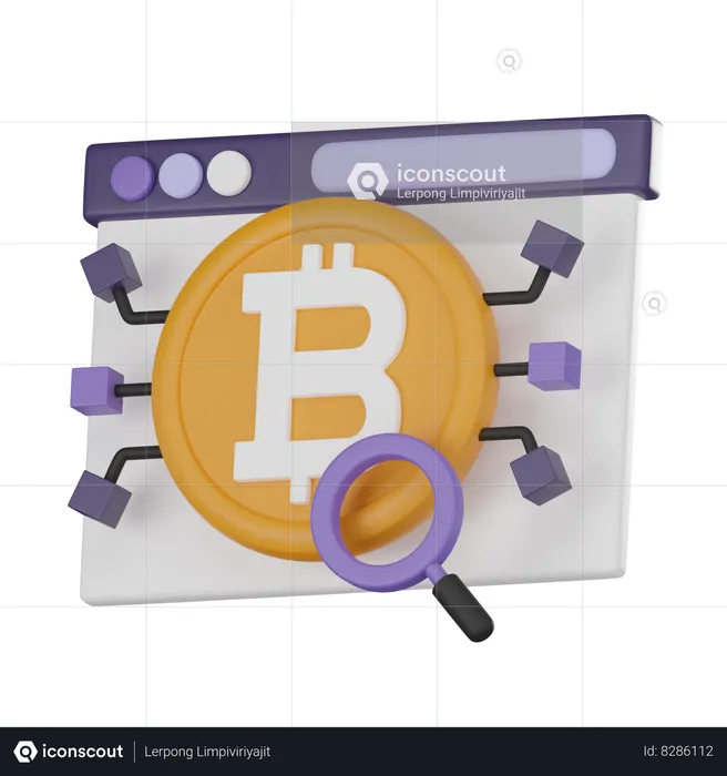 Bitcoin Search  3D Icon