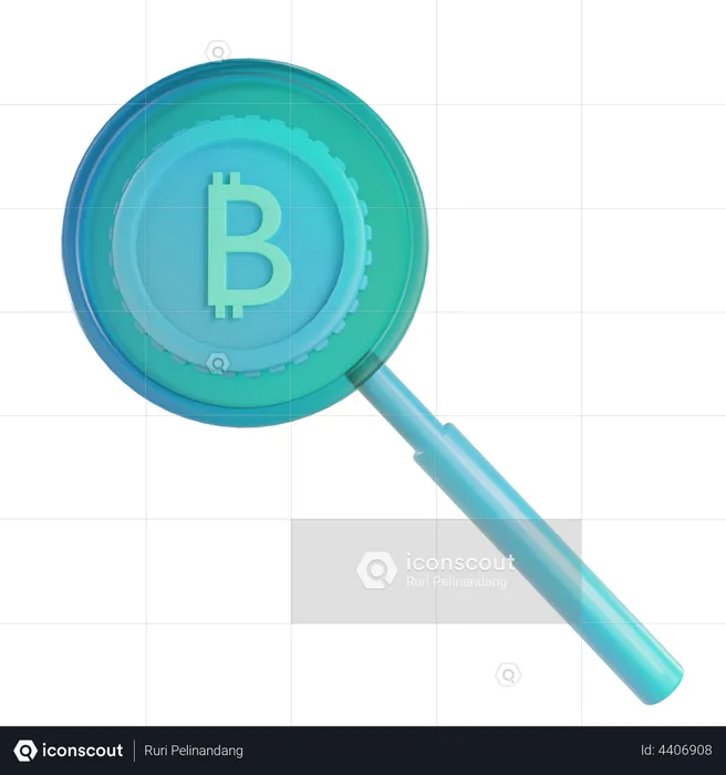 Bitcoin search  3D Illustration