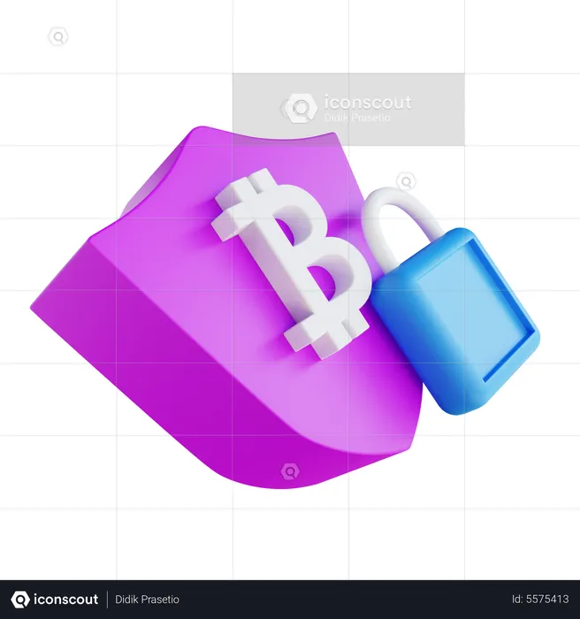 Bitcoin Secure  3D Icon