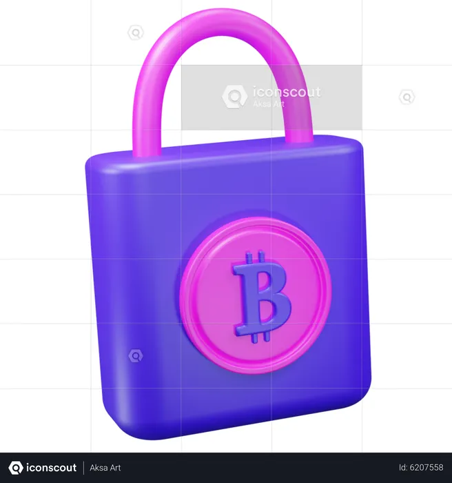 Bitcoin Secure  3D Icon