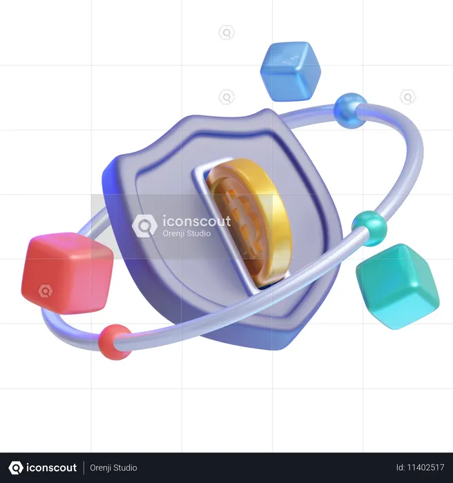 Bitcoin security  3D Icon