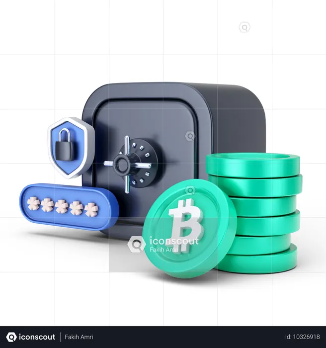 Bitcoin Security  3D Icon