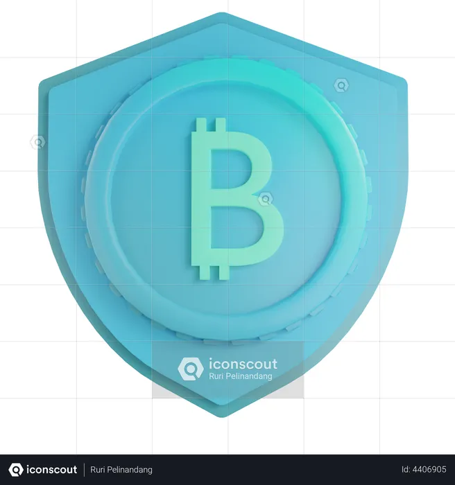 Bitcoin security  3D Illustration
