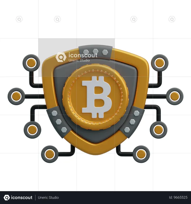 Segurança bitcoin  3D Icon