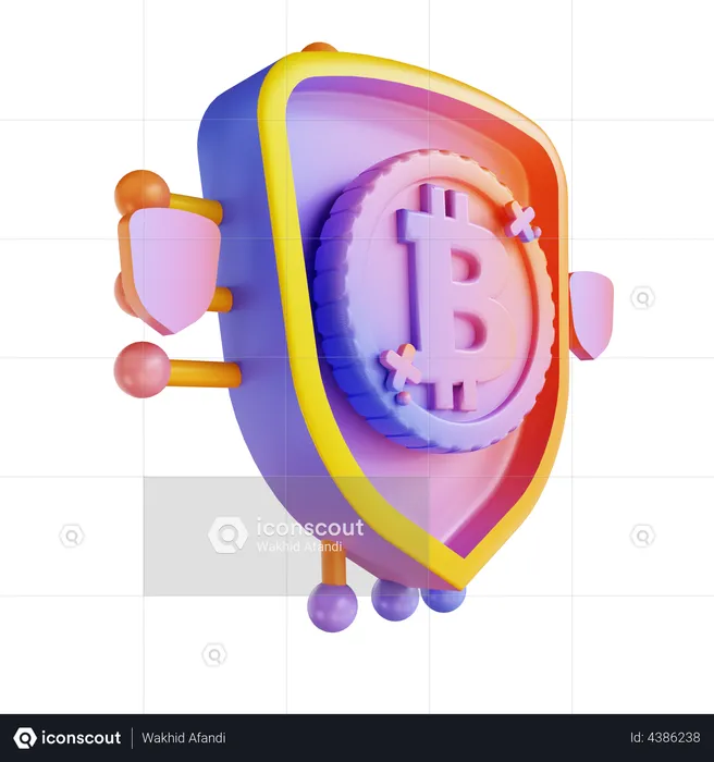 Segurança bitcoin  3D Illustration